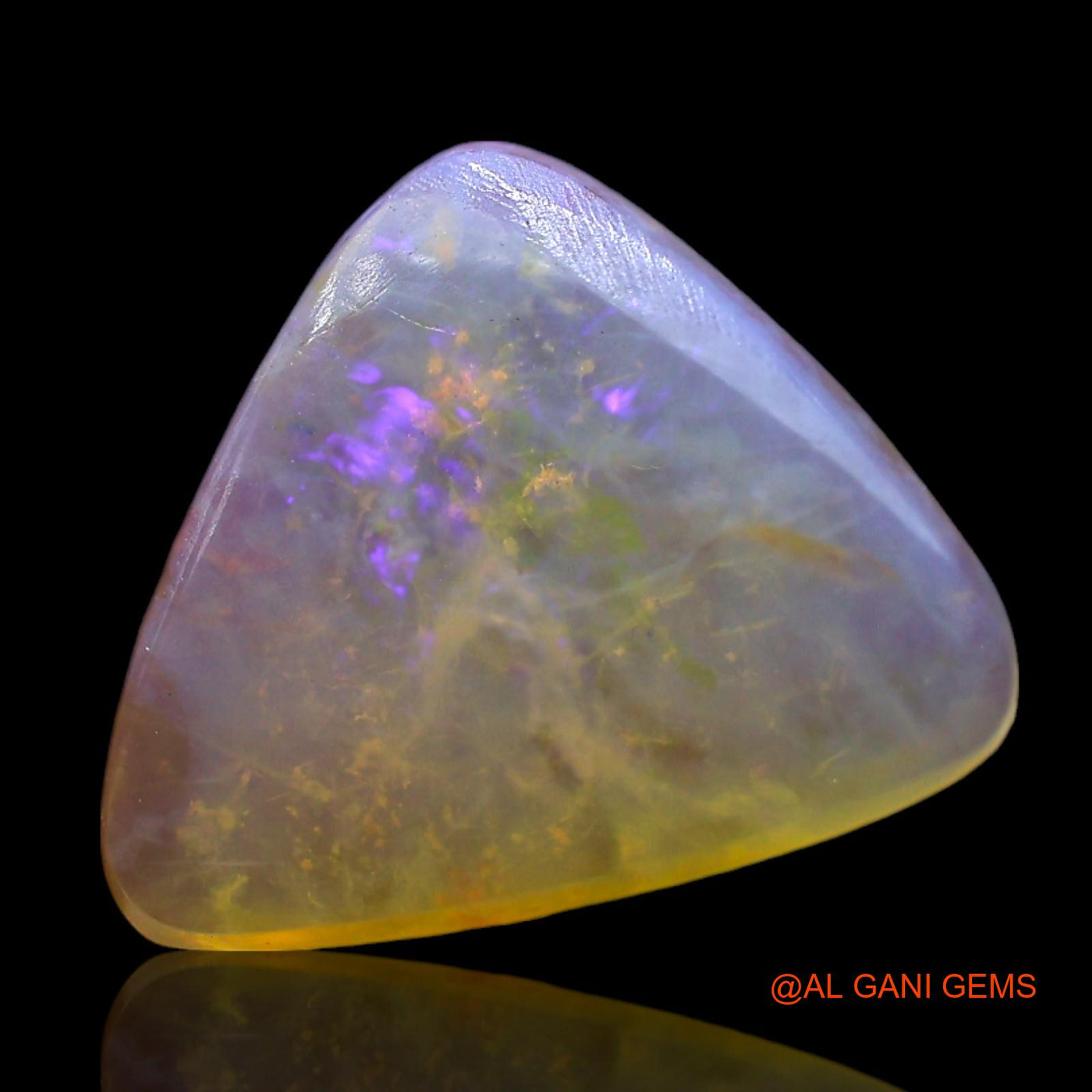 3.00 Cts Natural Australian Fire Opal Loose Gemstone Trillion Cabochon 13x11x3 mm AF-878