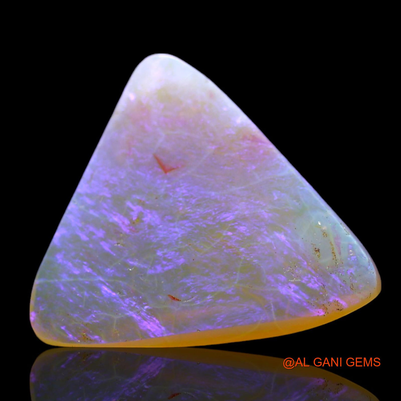 Natural Untreated Fire Opal Loose Gemstone Trillion Cabochon From Australia 3.00 Cts 14x13x2 mm AF-93