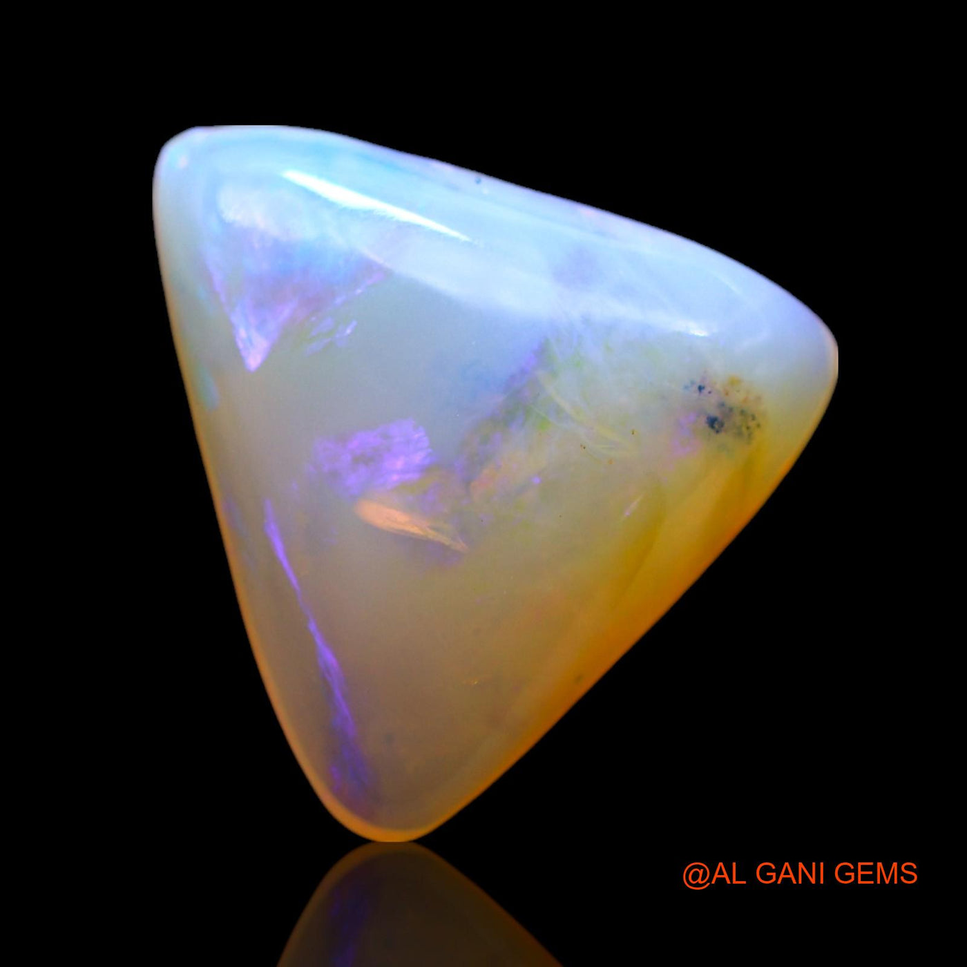 Natural Fire Opal Gemstone 2.00 Cts Loose Trillion Cabochon From Australia 12x10x4 mm AF-943