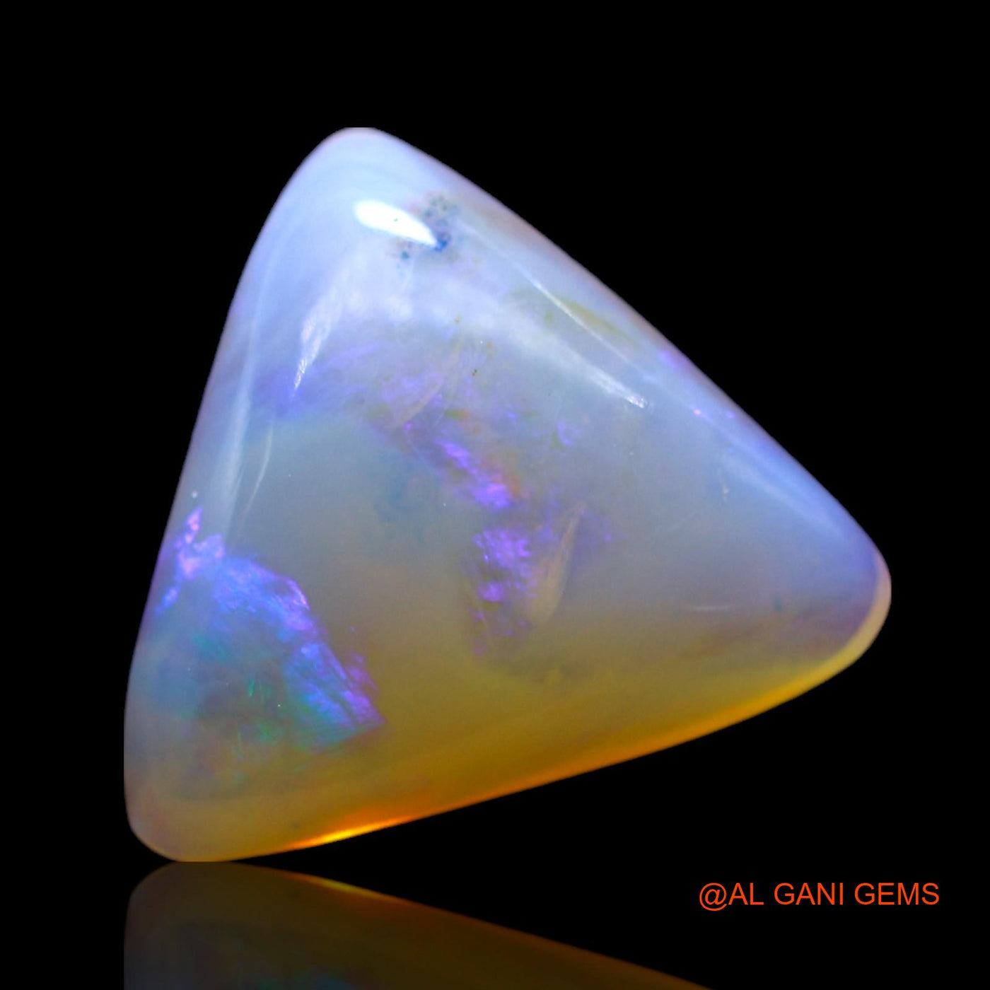 Natural Fire Opal Gemstone 2.00 Cts Loose Trillion Cabochon From Australia 12x10x4 mm AF-943