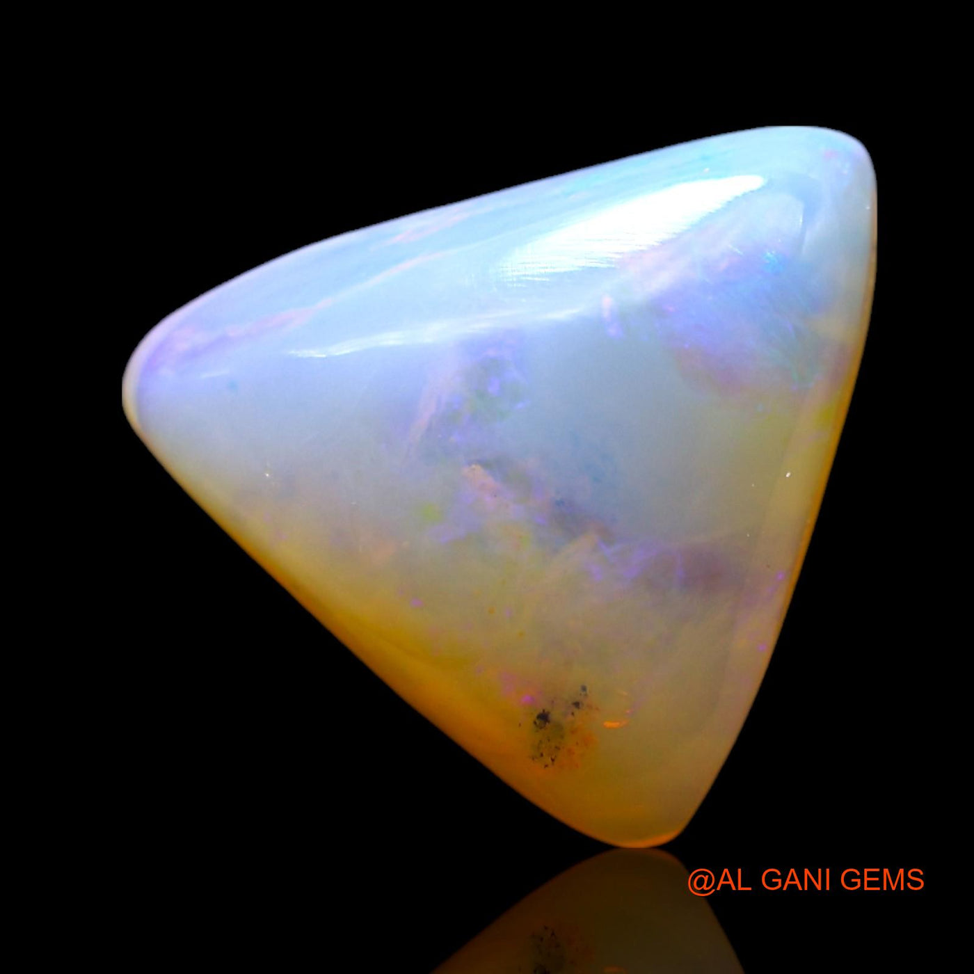 Natural Fire Opal Gemstone 2.00 Cts Loose Trillion Cabochon From Australia 12x10x4 mm AF-943