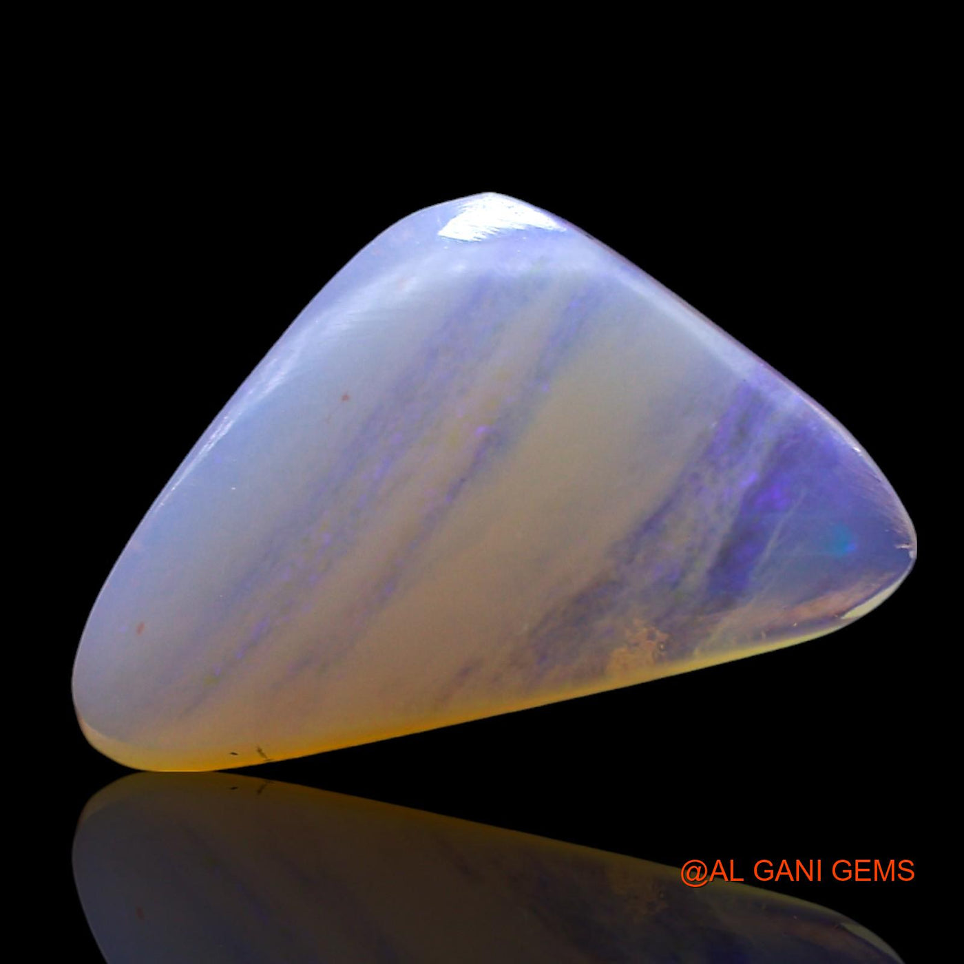 Natural Fire Opal Gemstone 2.00 Cts Loose Trillion Cabochon From Australia 14x8x2 mm AF-946