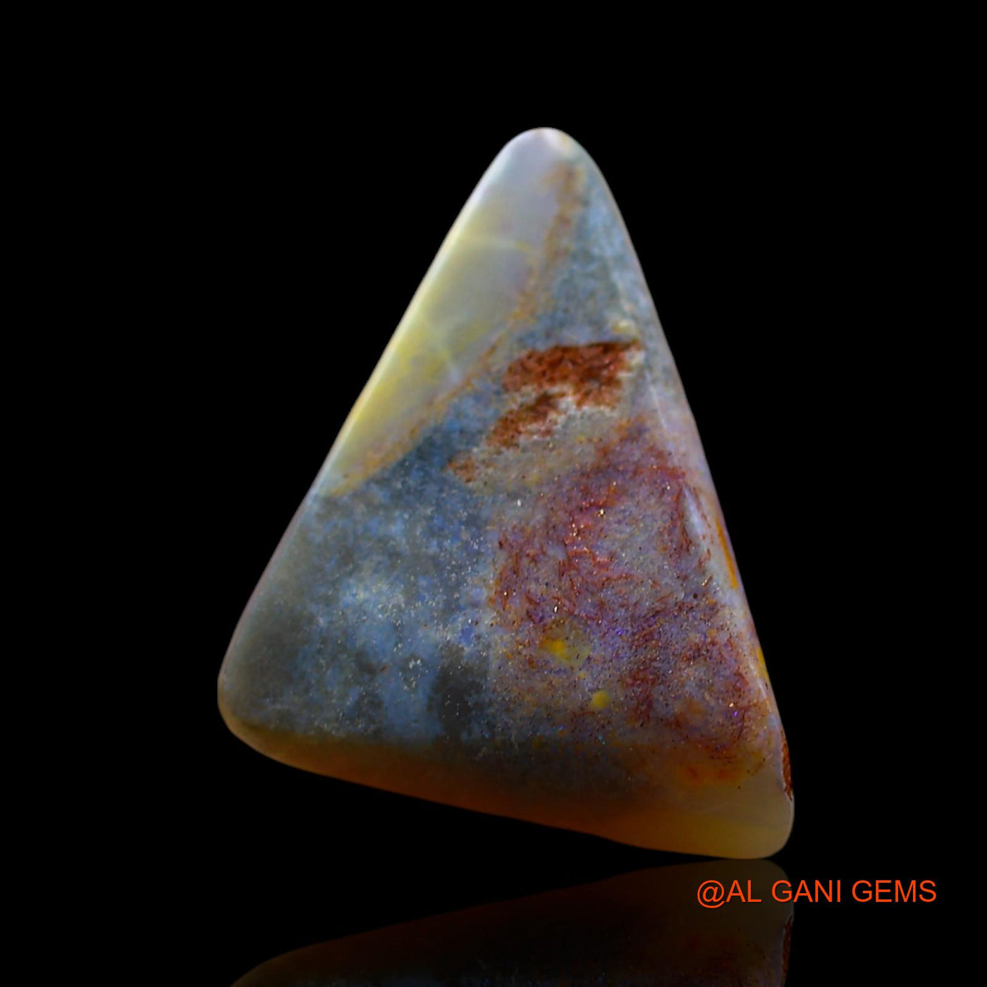 5.00 Cts Natural Australian Fire Opal Loose Gemstone Trillion Cabochon 15x11x4 mm AF-96