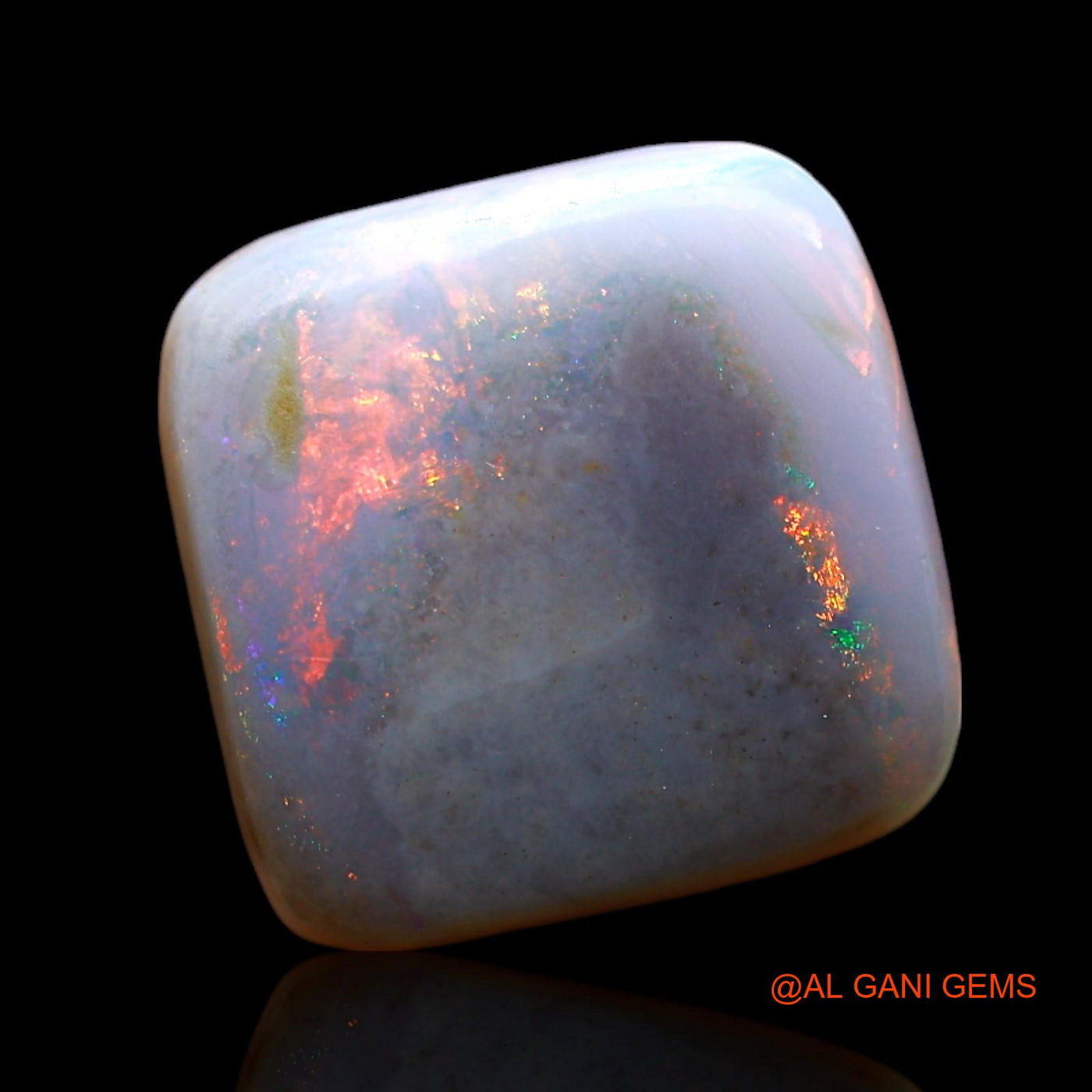Natural Fire Opal Gemstone 3.00 Cts Loose Square Cabochon From Australia 10x10x3 mm AF-975