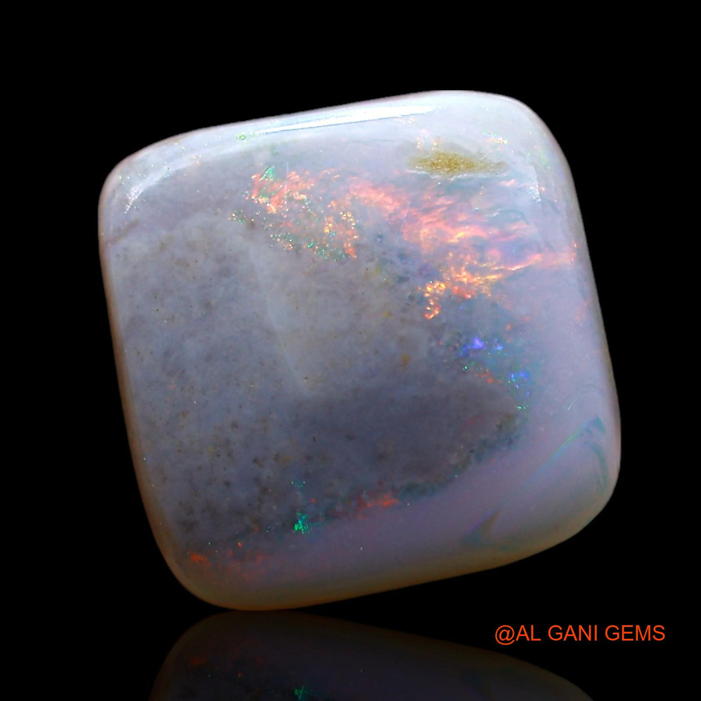 Natural Fire Opal Gemstone 3.00 Cts Loose Square Cabochon From Australia 10x10x3 mm AF-975
