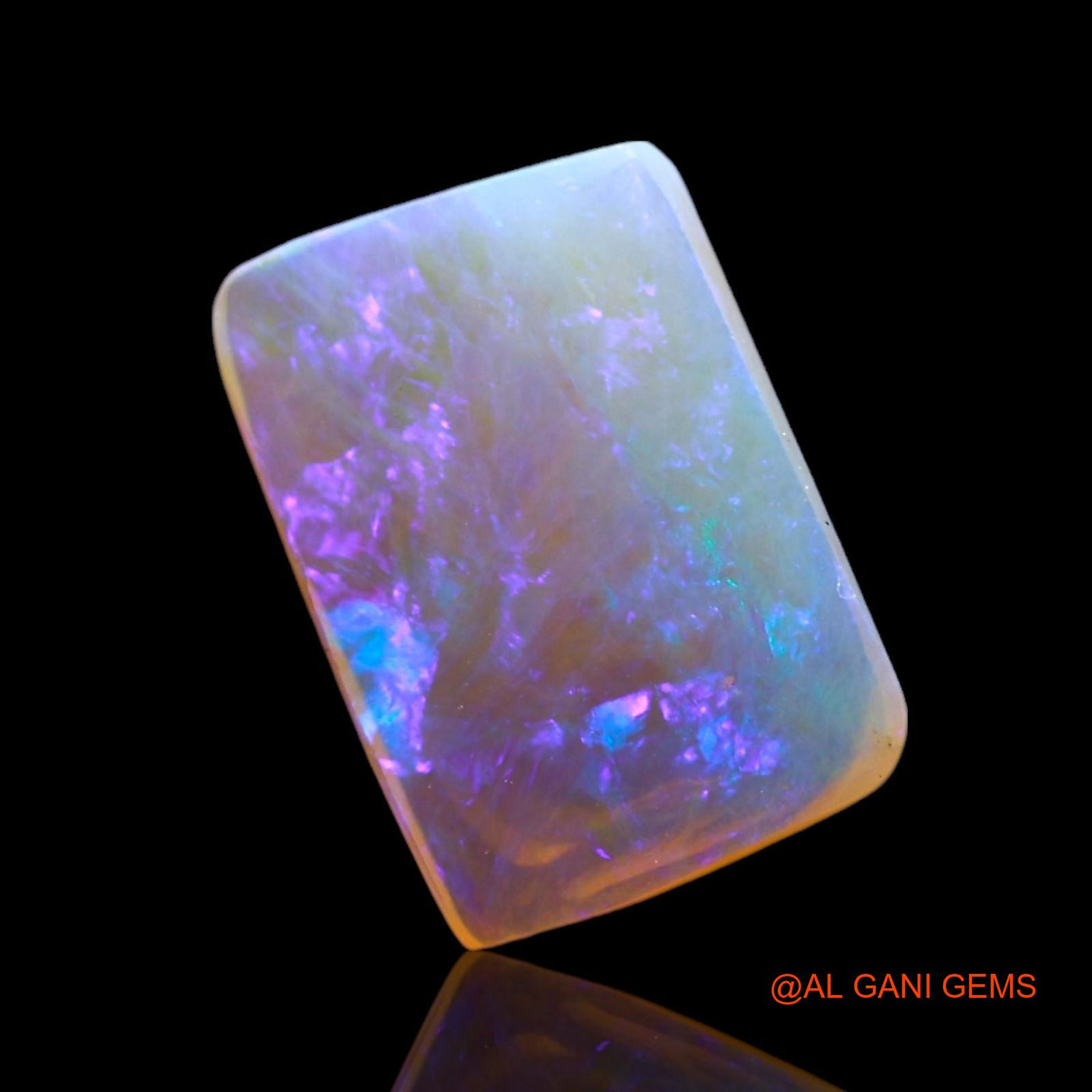 1.00 Cts Unheated Australian Fire Opal Loose Gemstone Square Cabochon Natural 10x7x2 mm AF-986