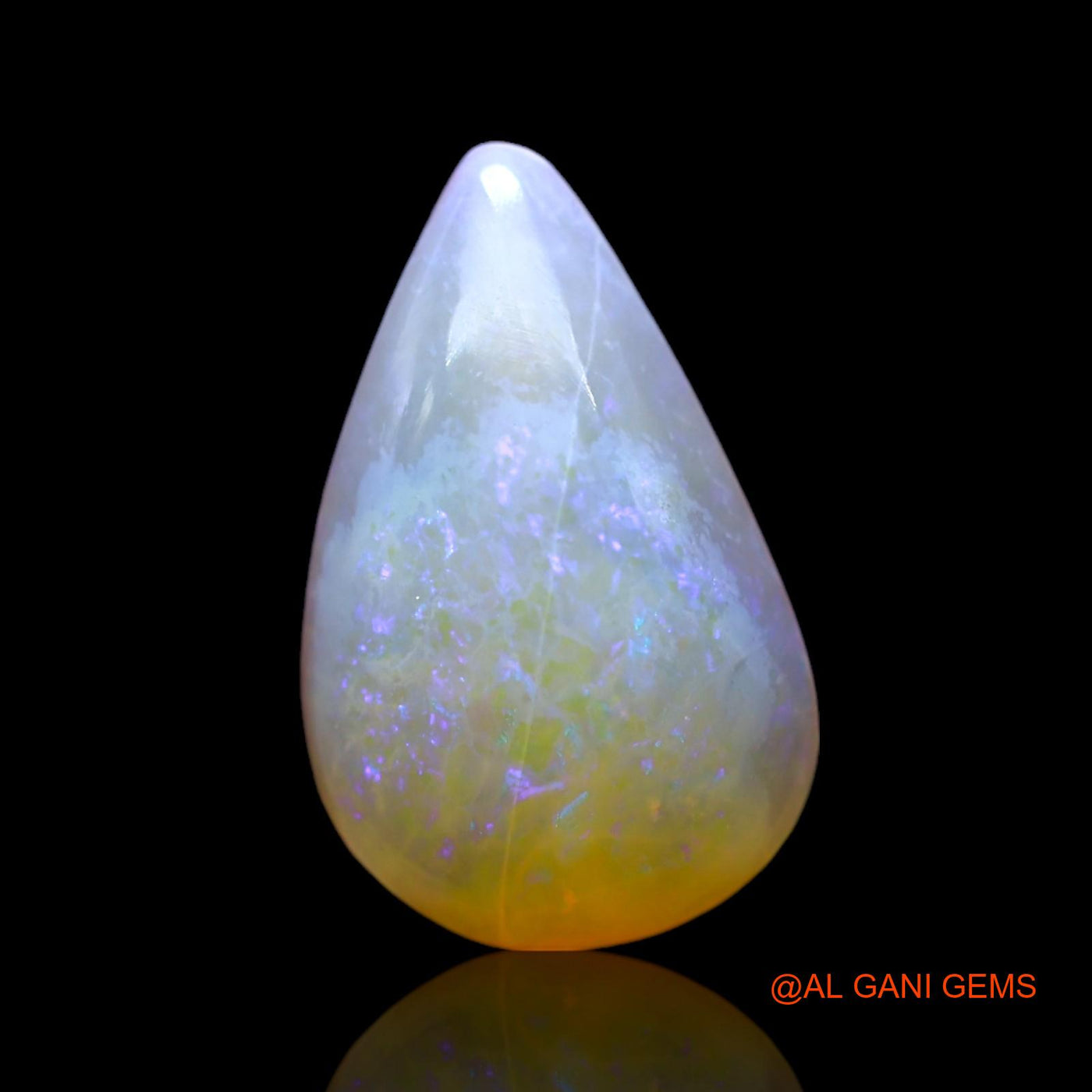 1.00 Cts Natural Australian Fire Opal Loose Gemstone Pear Cabochon 11x7x3 mm AF-989