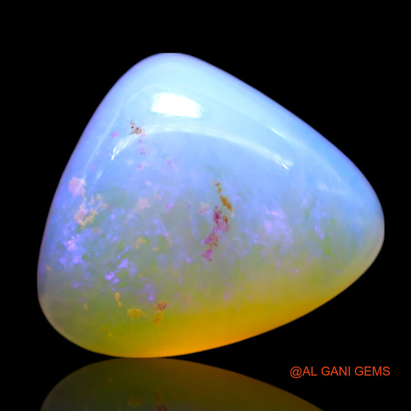 2.00 Cts Unheated Australian Fire Opal Loose Gemstone Trillion Cabochon Natural 11x9x4 mm AF-997