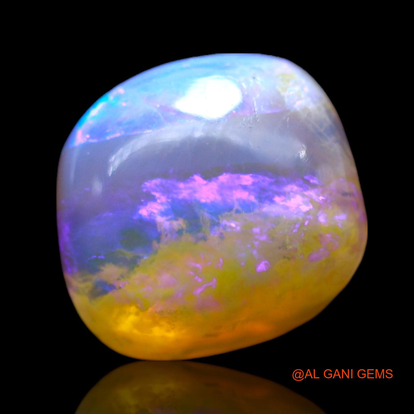 Natural Untreated Fire Opal Loose Gemstone Fancy Cabochon From Australia 2.00 Cts 9x8x4 mm AF-999