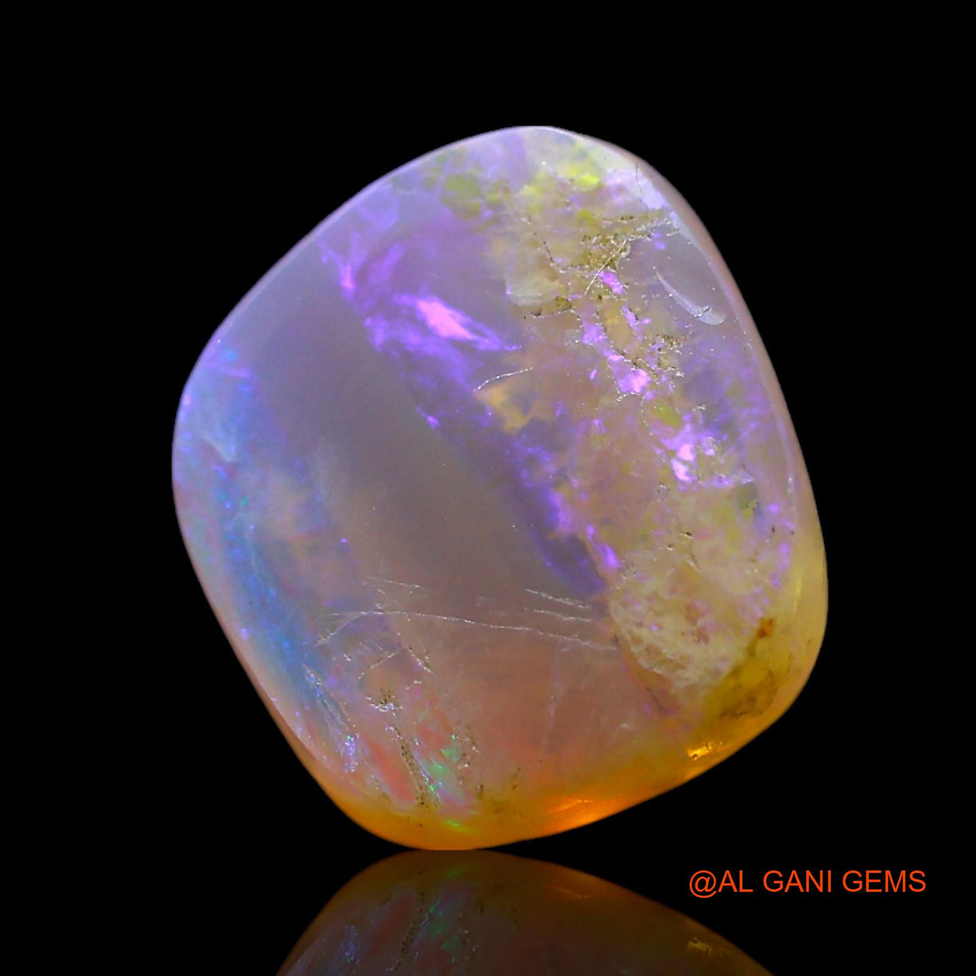 Natural Untreated Fire Opal Loose Gemstone Fancy Cabochon From Australia 2.00 Cts 9x8x4 mm AF-999