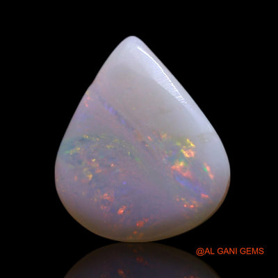 1.40 Cts Unheated Australian Fire Opal Loose Gemstone Pear Cabochon Natural 10x8x2 mm AG-107