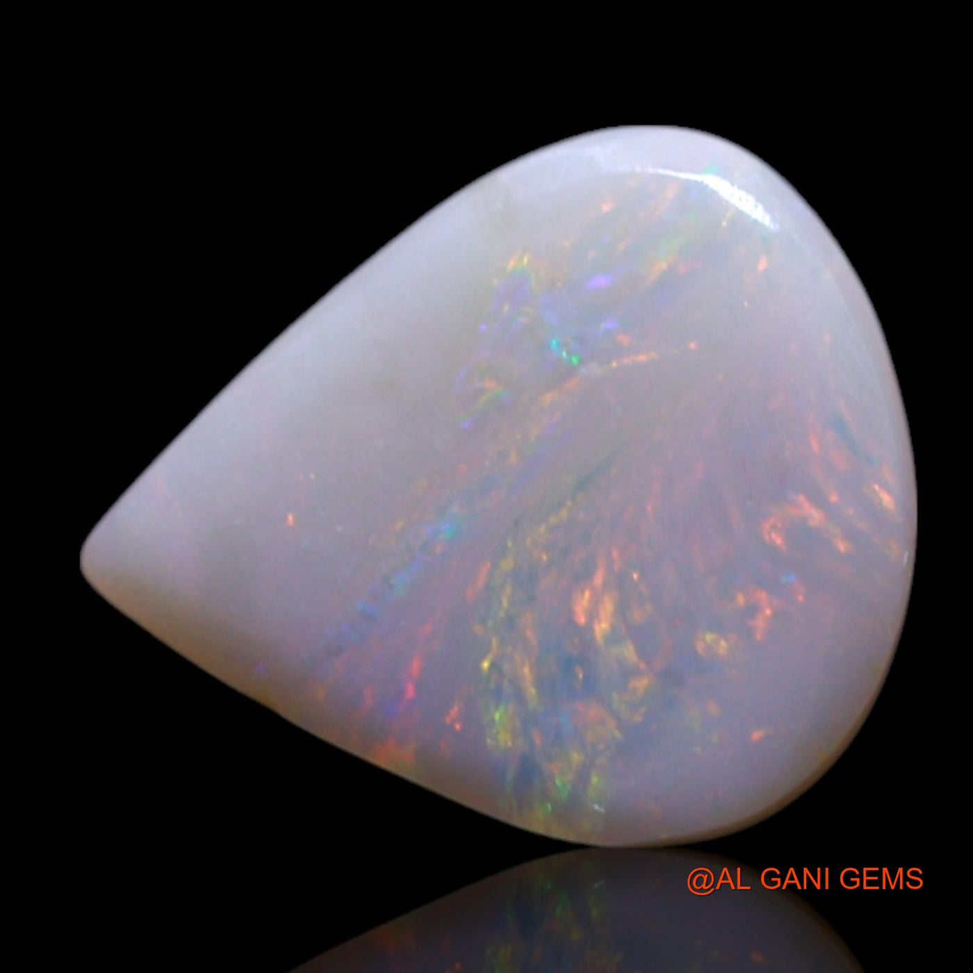 1.40 Cts Unheated Australian Fire Opal Loose Gemstone Pear Cabochon Natural 10x8x2 mm AG-107