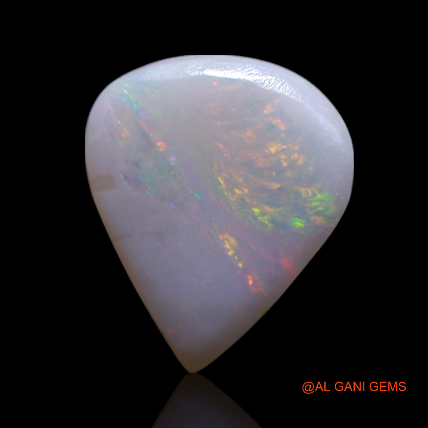 1.40 Cts Unheated Australian Fire Opal Loose Gemstone Pear Cabochon Natural 10x8x2 mm AG-107