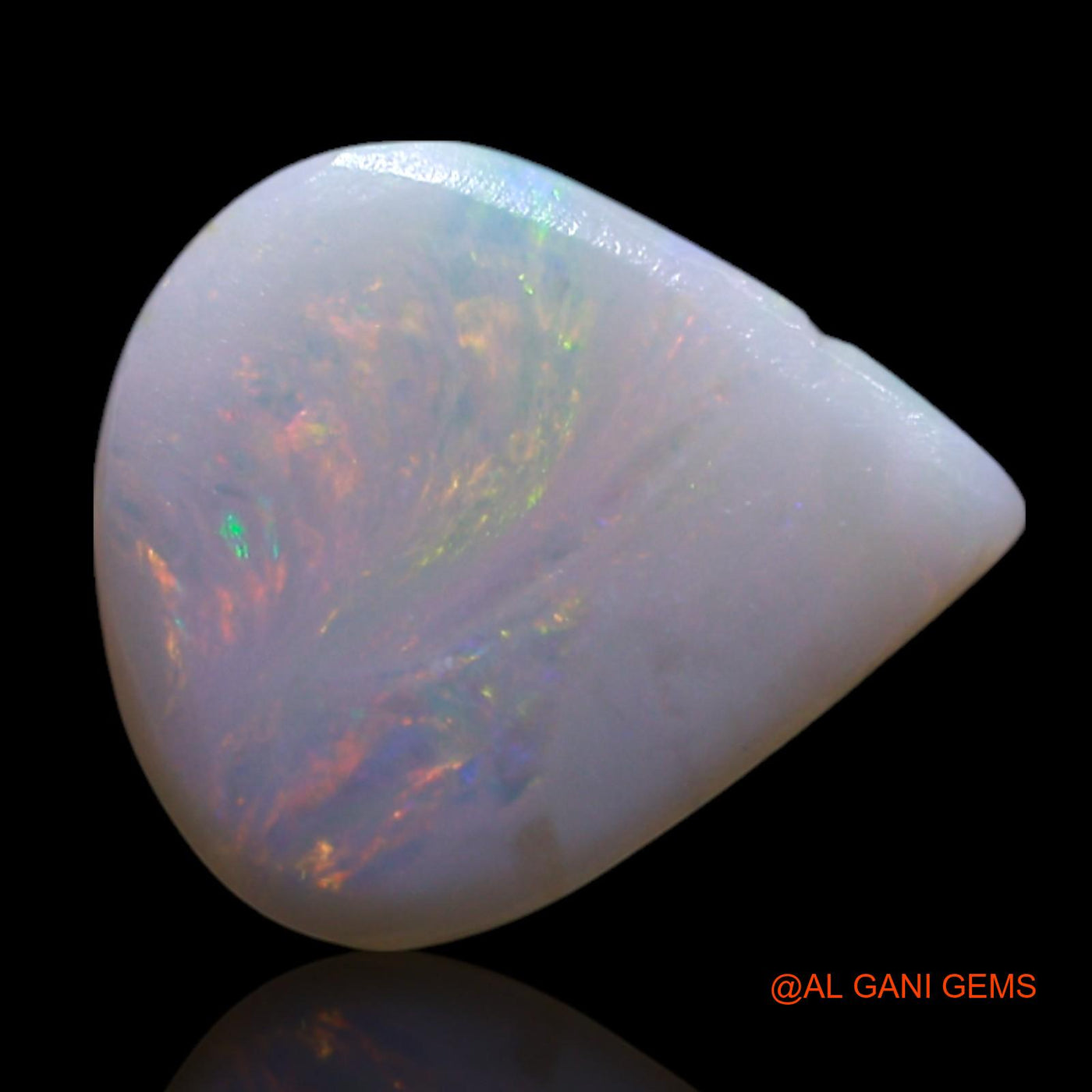1.40 Cts Unheated Australian Fire Opal Loose Gemstone Pear Cabochon Natural 10x8x2 mm AG-107