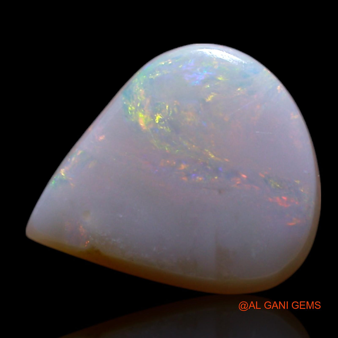 1.40 Cts Unheated Australian Fire Opal Loose Gemstone Pear Cabochon Natural 10x8x2 mm AG-107