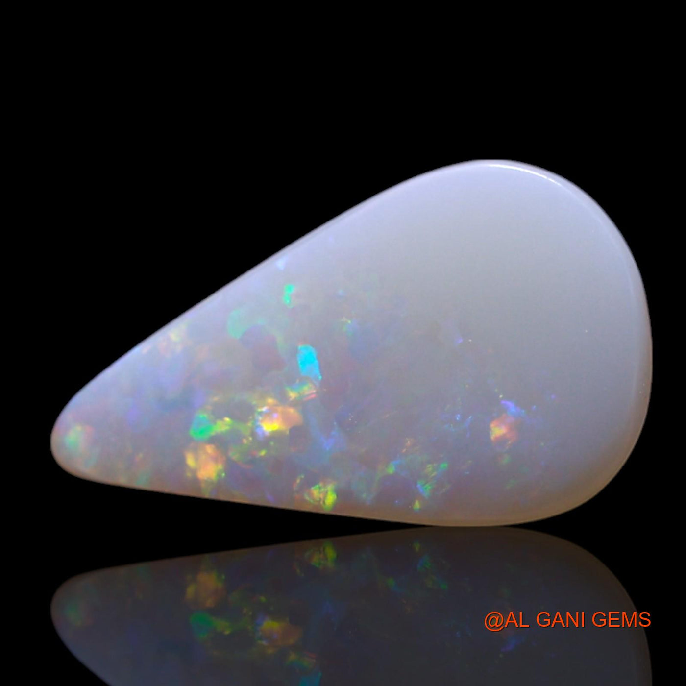 0.90 Cts Natural Australian Fire Opal Loose Gemstone Pear Cabochon 11x6x1 mm AG-133