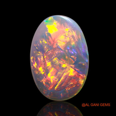 0.60 Cts Natural Australian Fire Opal Loose Gemstone Oval Cabochon 10x7x1 mm AG-136