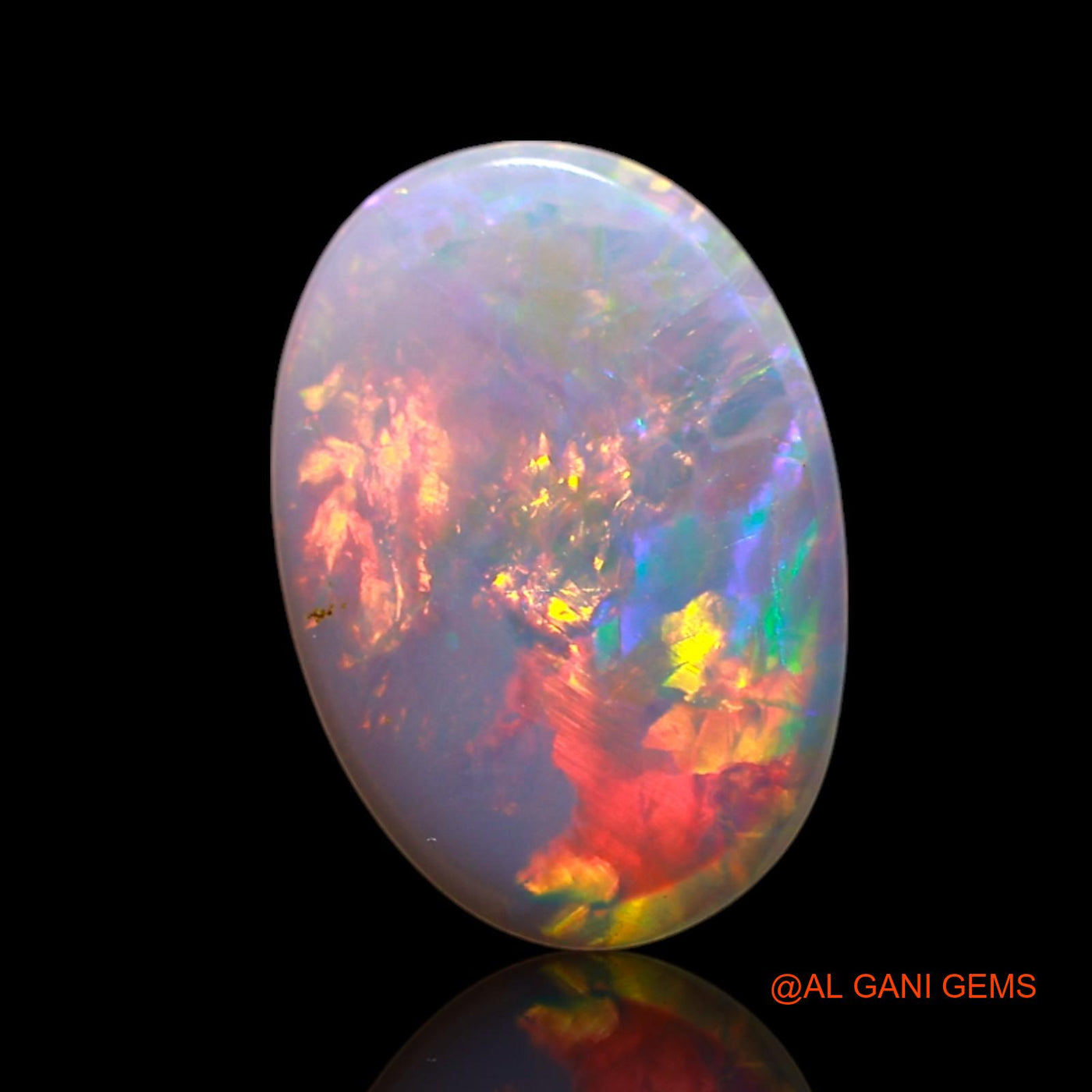 0.60 Cts Natural Australian Fire Opal Loose Gemstone Oval Cabochon 10x7x1 mm AG-136
