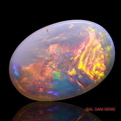 0.60 Cts Natural Australian Fire Opal Loose Gemstone Oval Cabochon 10x7x1 mm AG-136