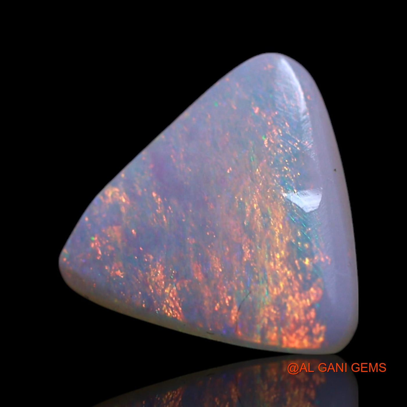 0.70 Cts Natural Australian Fire Opal Loose Gemstone Trillion Cabochon 9x8x1 mm AG-163