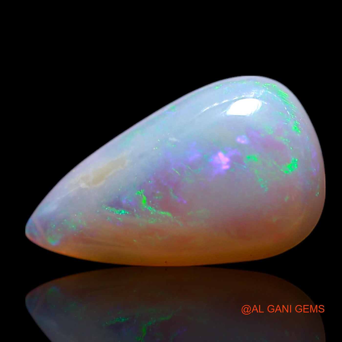 1.00 Cts Natural Australian Fire Opal Loose Gemstone Pear Cabochon 10x6x2 mm AG-166