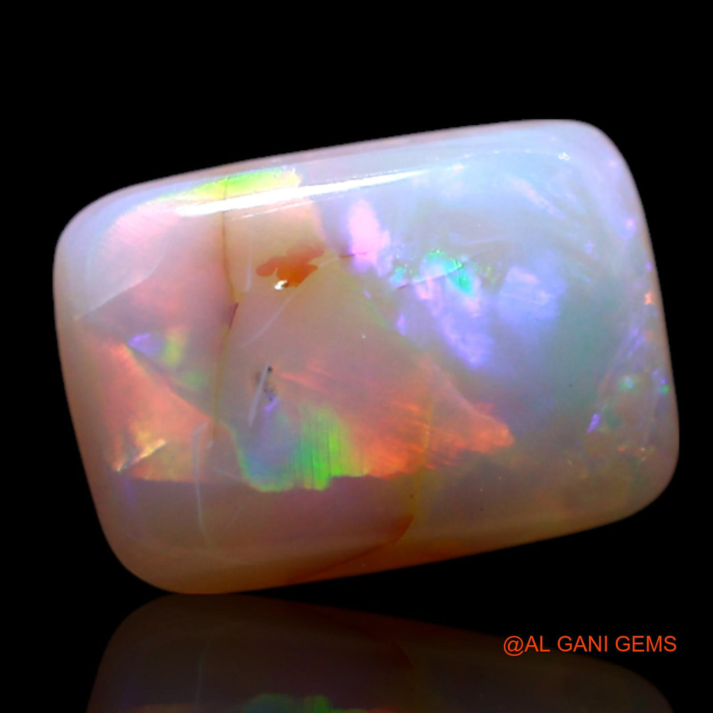 Natural Untreated Fire Opal Loose Gemstone Square Cabochon From Australia 1.50 Cts 8x6x3 mm AG-172