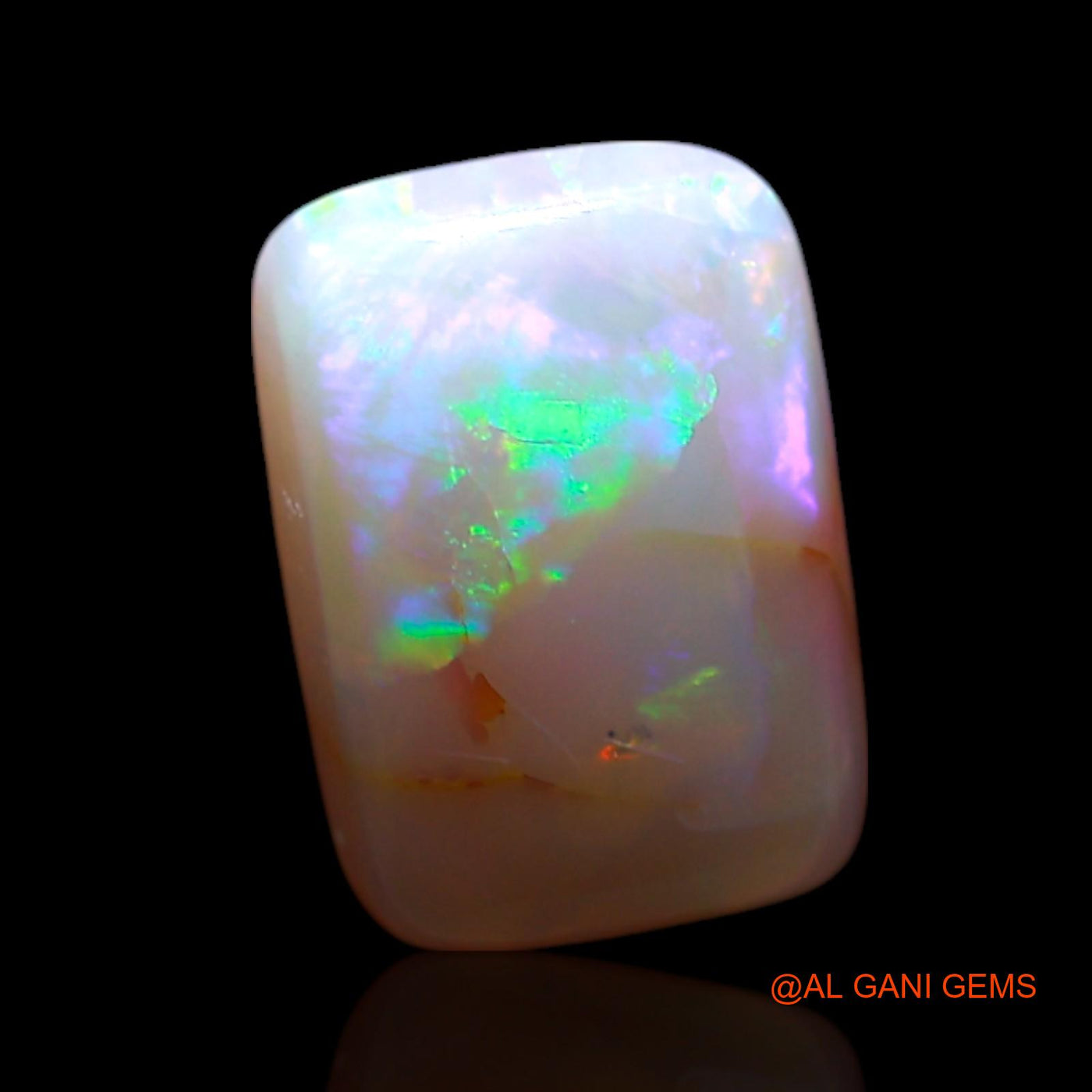 Natural Untreated Fire Opal Loose Gemstone Square Cabochon From Australia 1.50 Cts 8x6x3 mm AG-172