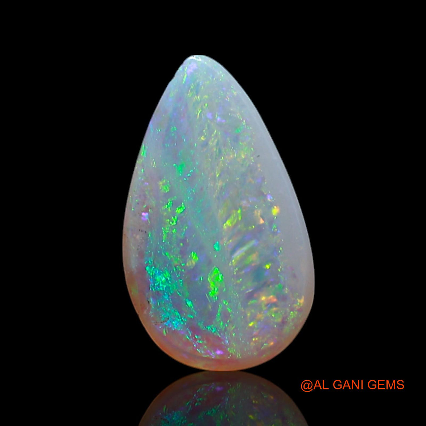 Natural Fire Opal Gemstone 1.00 Cts Loose Pear Cabochon From Australia 10x6x3 mm AG-173