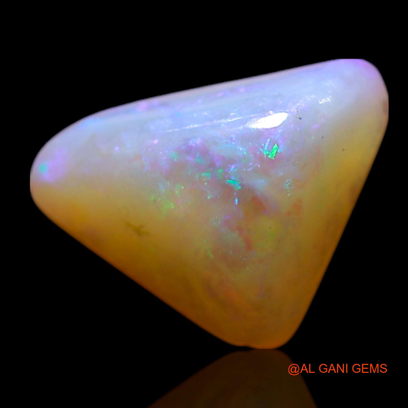 1.00 Cts Unheated Australian Fire Opal Loose Gemstone Trillion Cabochon Natural 8x7x3 mm AG-174
