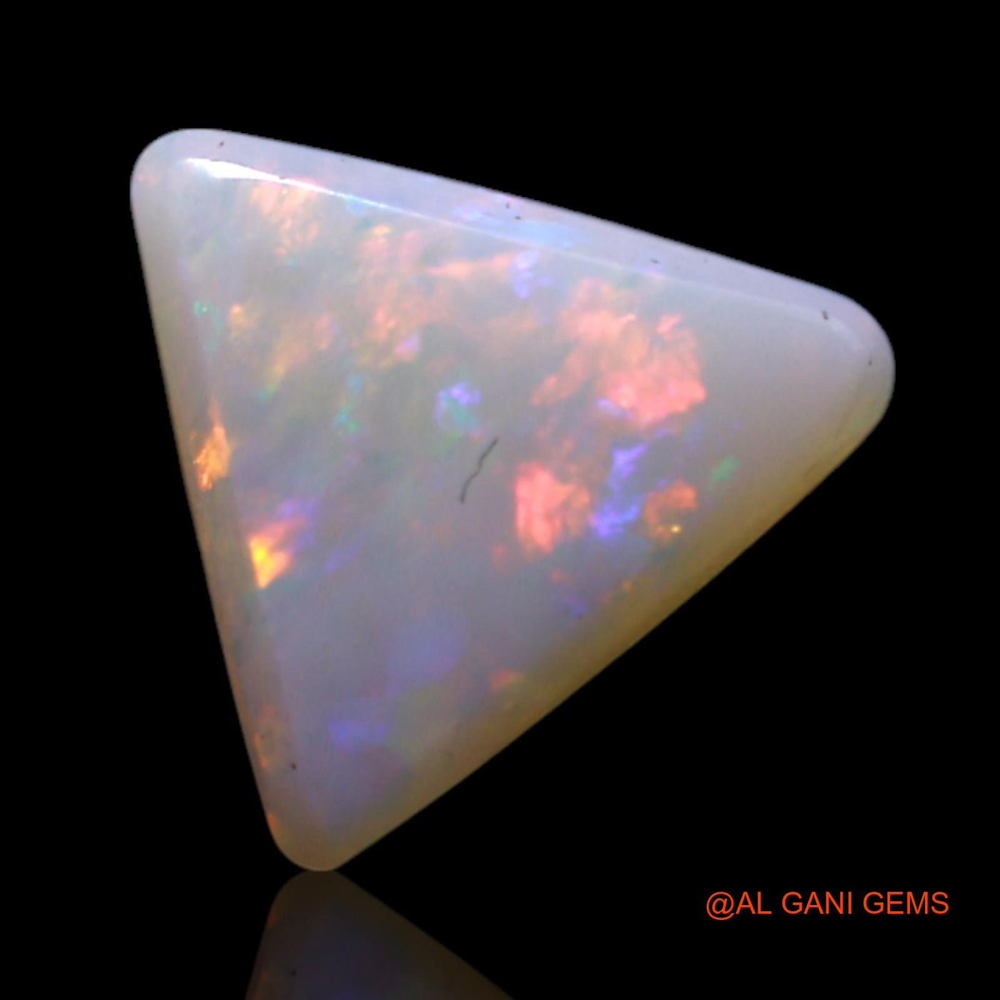 Natural Untreated Fire Opal Loose Gemstone Trillion Cabochon From Australia 1.00 Cts 8x7x3 mm AG-180