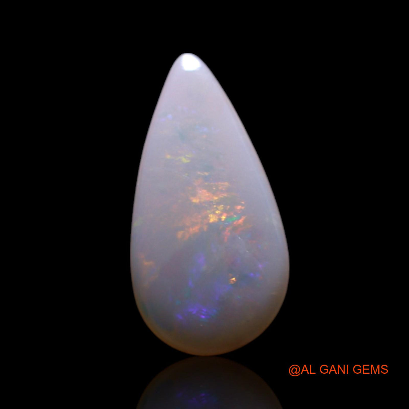 Natural Fire Opal Gemstone 0.70 Cts Loose Pear Cabochon From Australia 11x5x2 mm AG-184