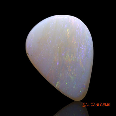 0.80 Cts Unheated Australian Fire Opal Loose Gemstone Pear Cabochon Natural 9x7x2 mm AG-190