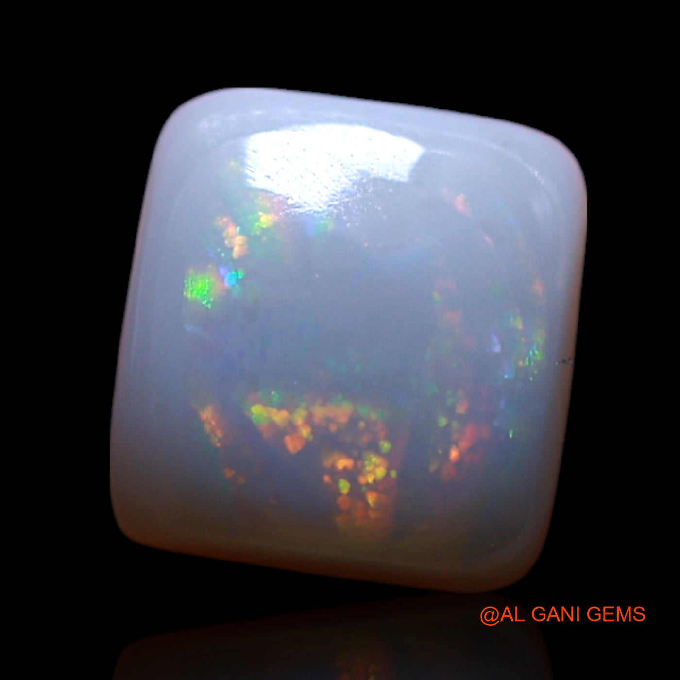 Natural Fire Opal Gemstone 1.80 Cts Loose Square Cabochon From Australia 7x7x4 mm AG-197