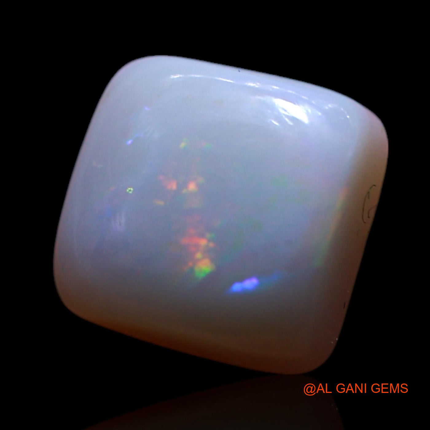 Natural Fire Opal Gemstone 1.80 Cts Loose Square Cabochon From Australia 7x7x4 mm AG-197