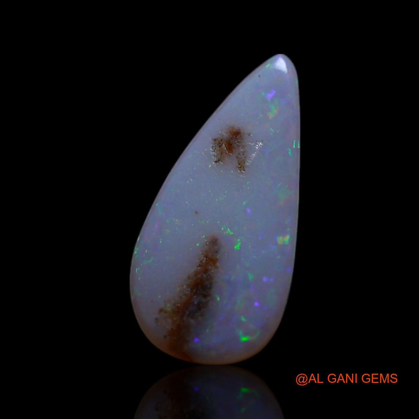 0.80 Cts Natural Australian Fire Opal Loose Gemstone Pear Cabochon 10x5x2 mm AG-198