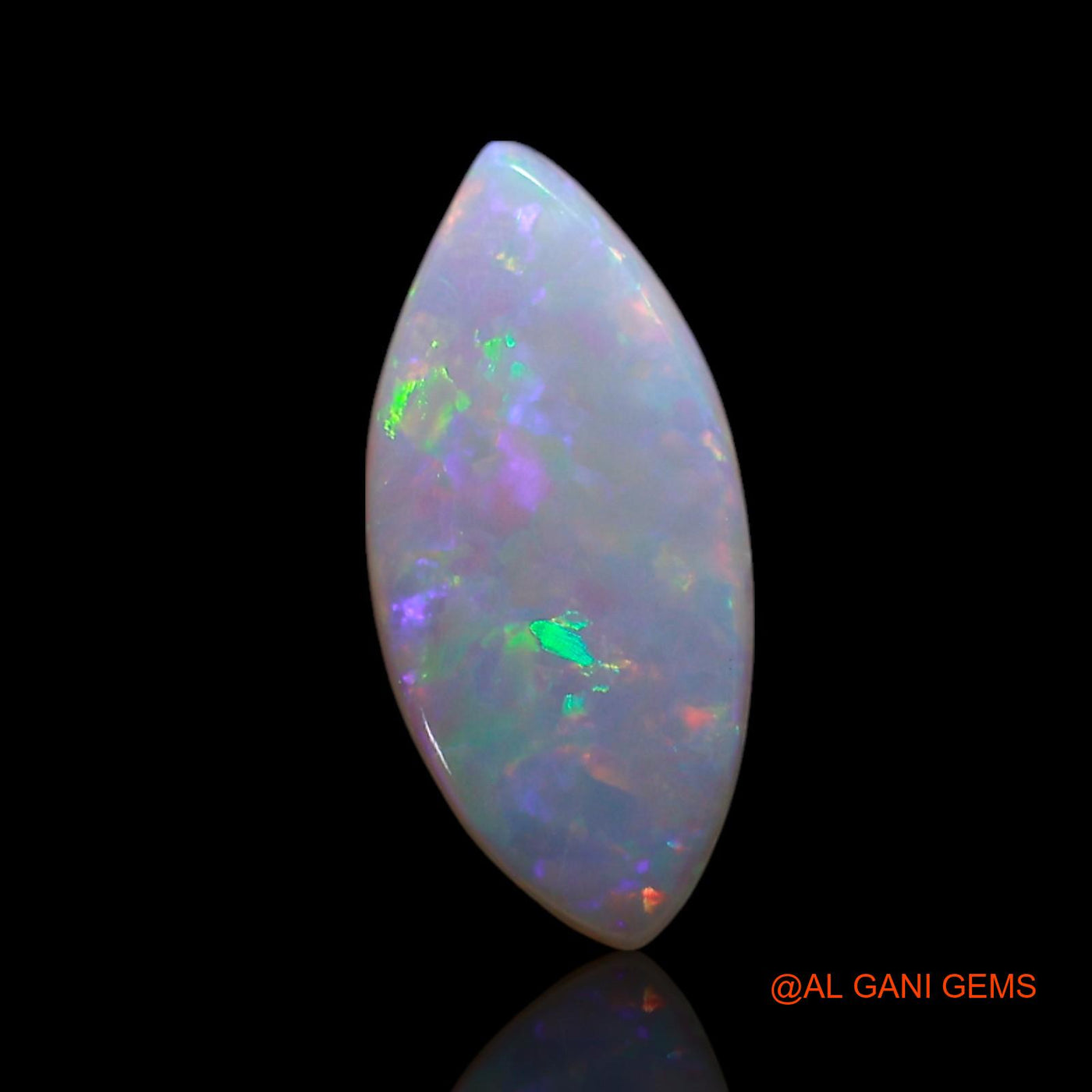0.80 Cts Natural Australian Fire Opal Loose Gemstone Fancy Cabochon 11x5x1 mm AG-206