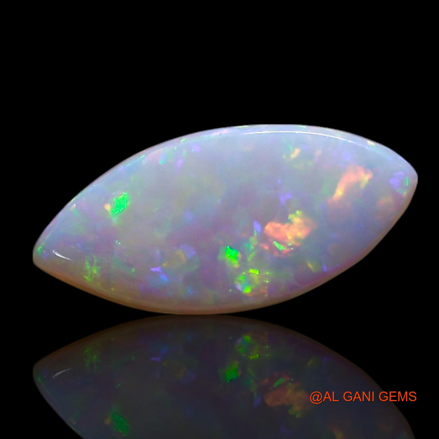 0.80 Cts Natural Australian Fire Opal Loose Gemstone Fancy Cabochon 11x5x1 mm AG-206