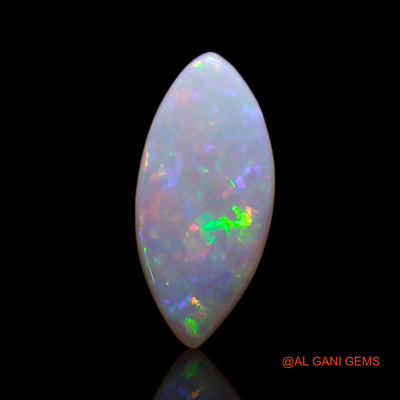 0.80 Cts Natural Australian Fire Opal Loose Gemstone Fancy Cabochon 11x5x1 mm AG-206