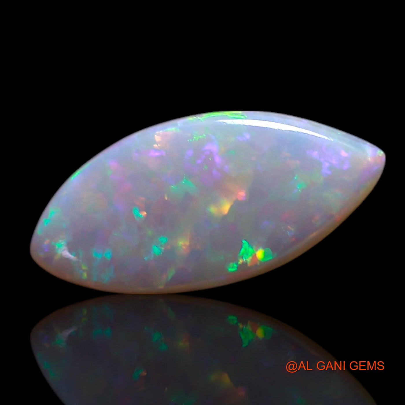0.80 Cts Natural Australian Fire Opal Loose Gemstone Fancy Cabochon 11x5x1 mm AG-206