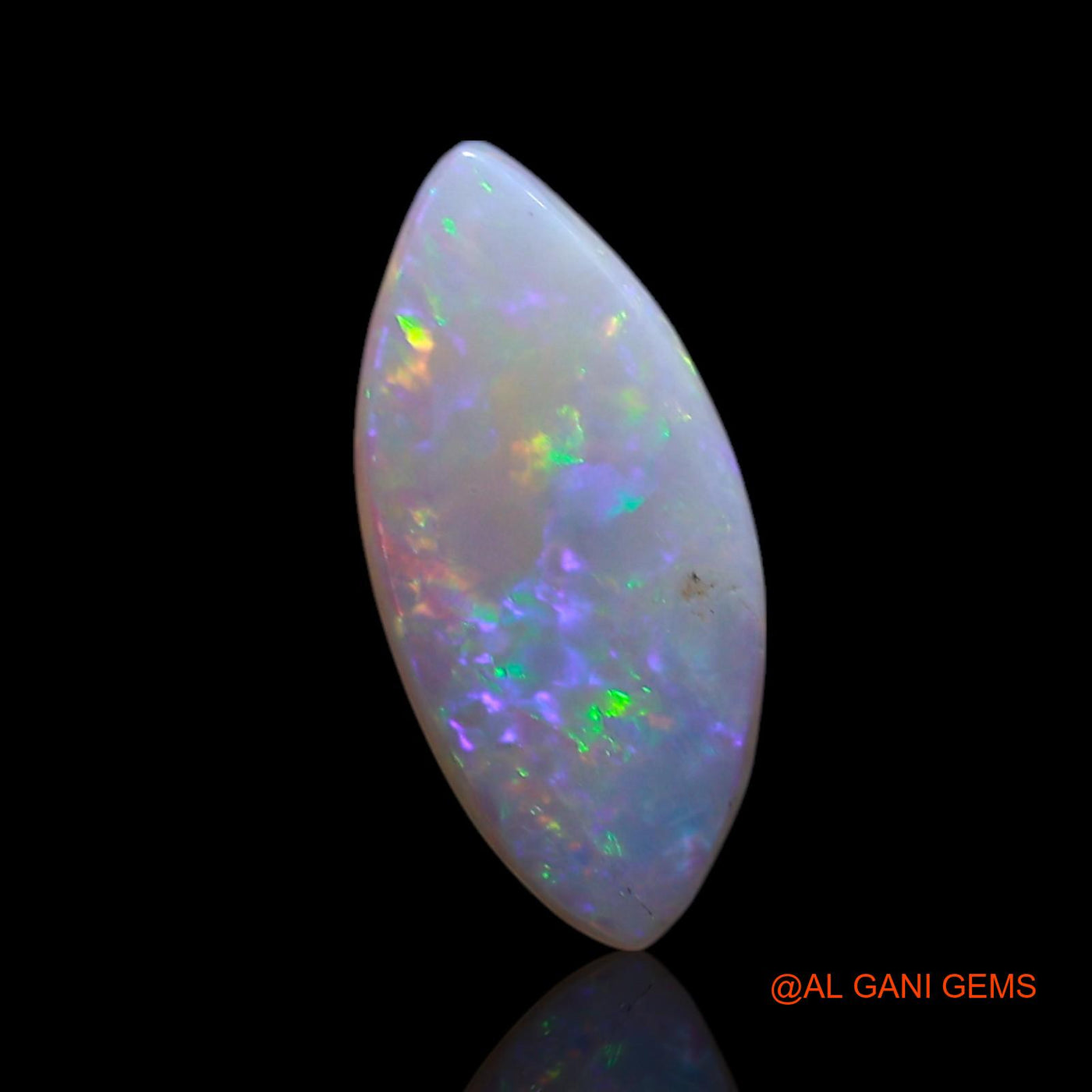 0.80 Cts Natural Australian Fire Opal Loose Gemstone Fancy Cabochon 11x5x1 mm AG-206