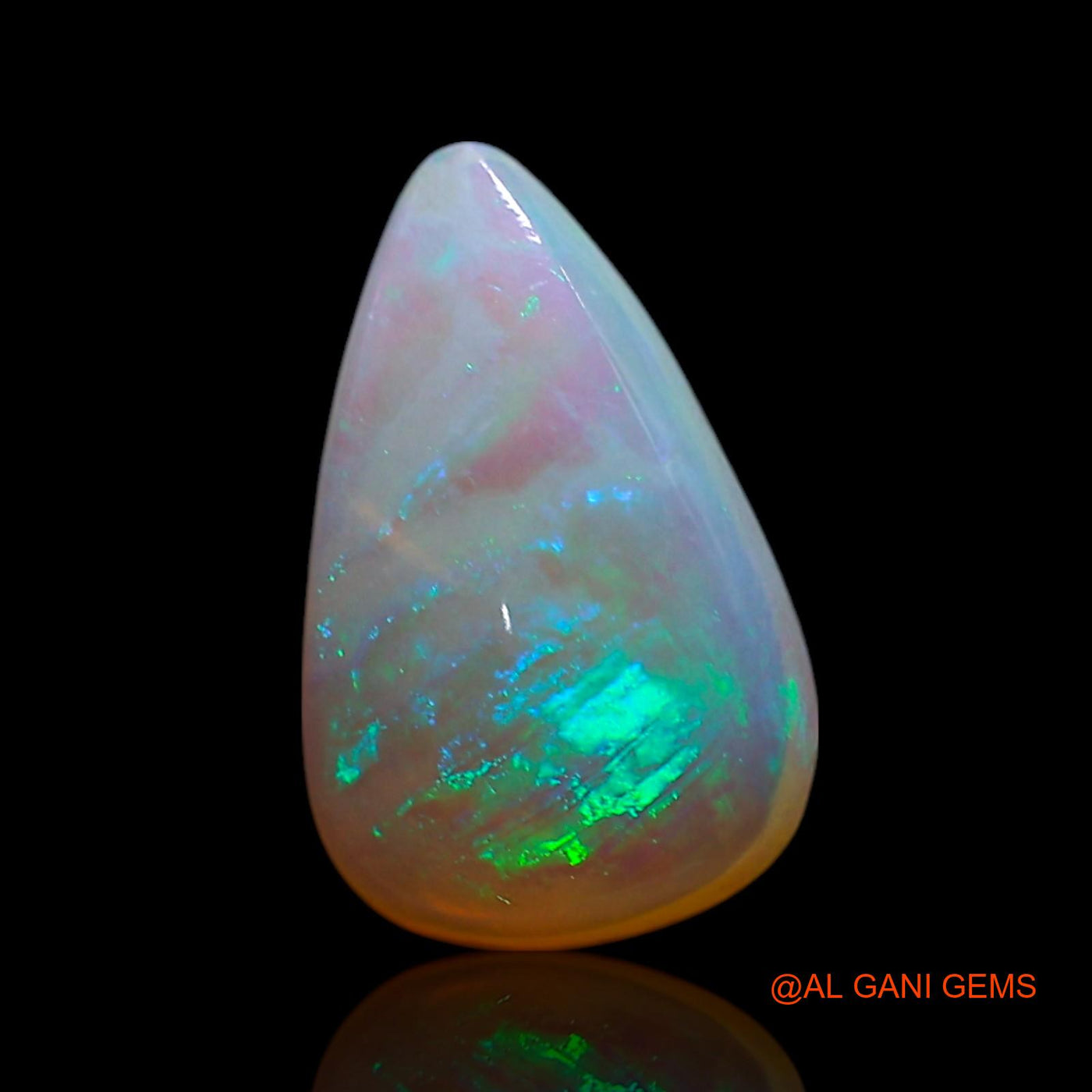 0.90 Cts Natural Australian Fire Opal Loose Gemstone Pear Cabochon 10x6x2 mm AG-211