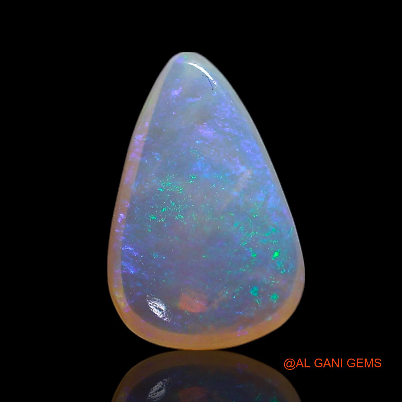 0.90 Cts Natural Australian Fire Opal Loose Gemstone Pear Cabochon 10x6x2 mm AG-211