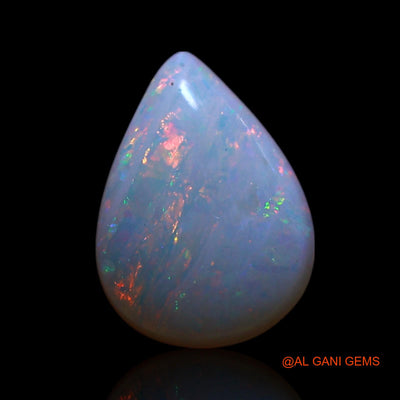 0.80 Cts Natural Australian Fire Opal Loose Gemstone Pear Cabochon 9x7x2 mm AG-220