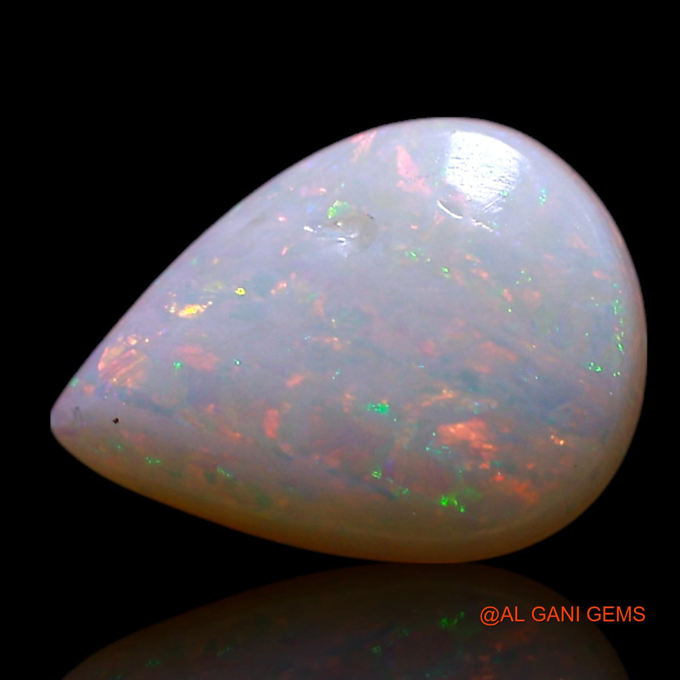 0.80 Cts Natural Australian Fire Opal Loose Gemstone Pear Cabochon 9x7x2 mm AG-220