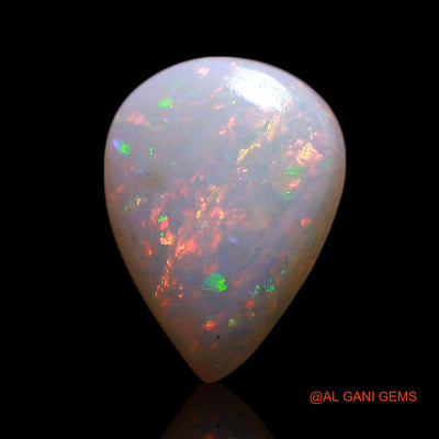 0.80 Cts Natural Australian Fire Opal Loose Gemstone Pear Cabochon 9x7x2 mm AG-220