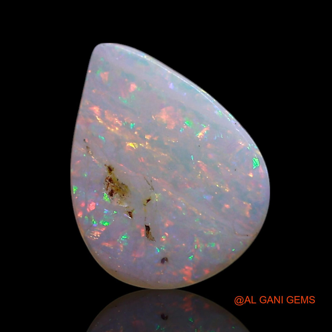 0.80 Cts Natural Australian Fire Opal Loose Gemstone Pear Cabochon 9x7x2 mm AG-220