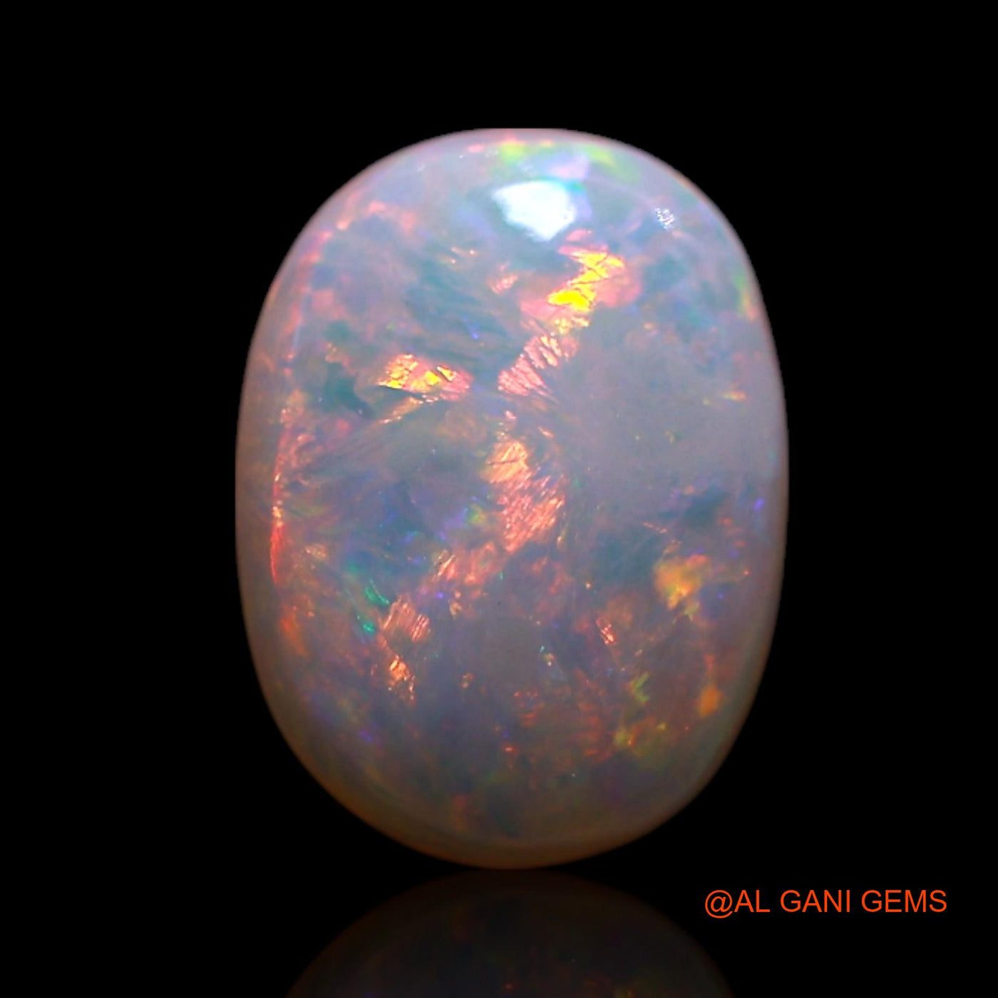 Natural Fire Opal Gemstone 1.00 Cts Loose Oval Cabochon From Australia 8x6x3 mm AG-221