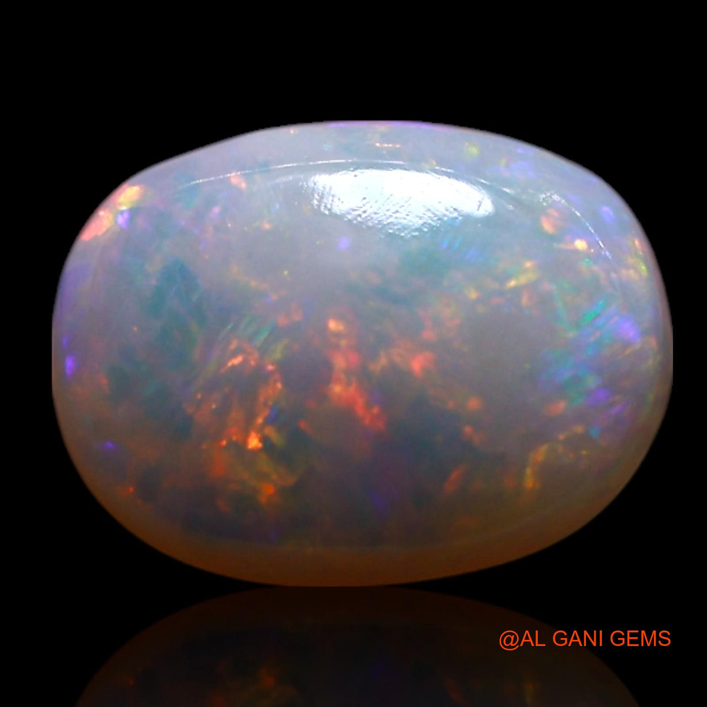 Natural Fire Opal Gemstone 1.00 Cts Loose Oval Cabochon From Australia 8x6x3 mm AG-221