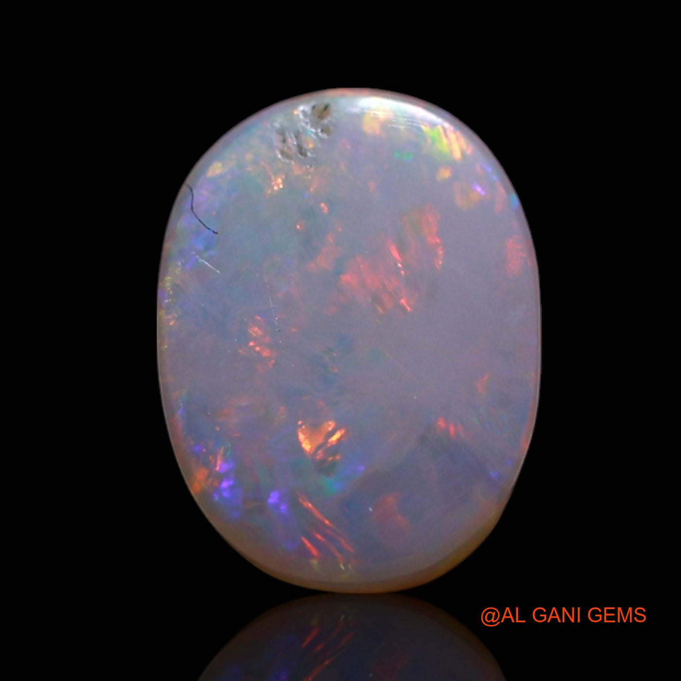 Natural Fire Opal Gemstone 1.00 Cts Loose Oval Cabochon From Australia 8x6x3 mm AG-221