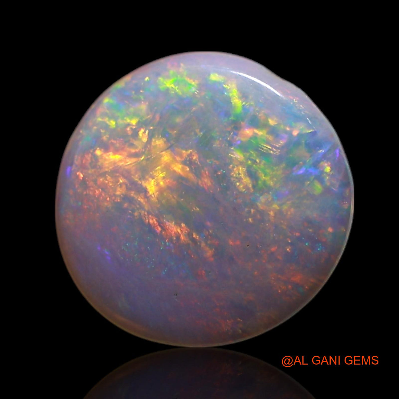 0.70 Cts Natural Australian Fire Opal Loose Gemstone Round Cabochon 8x8x1 mm AG-225